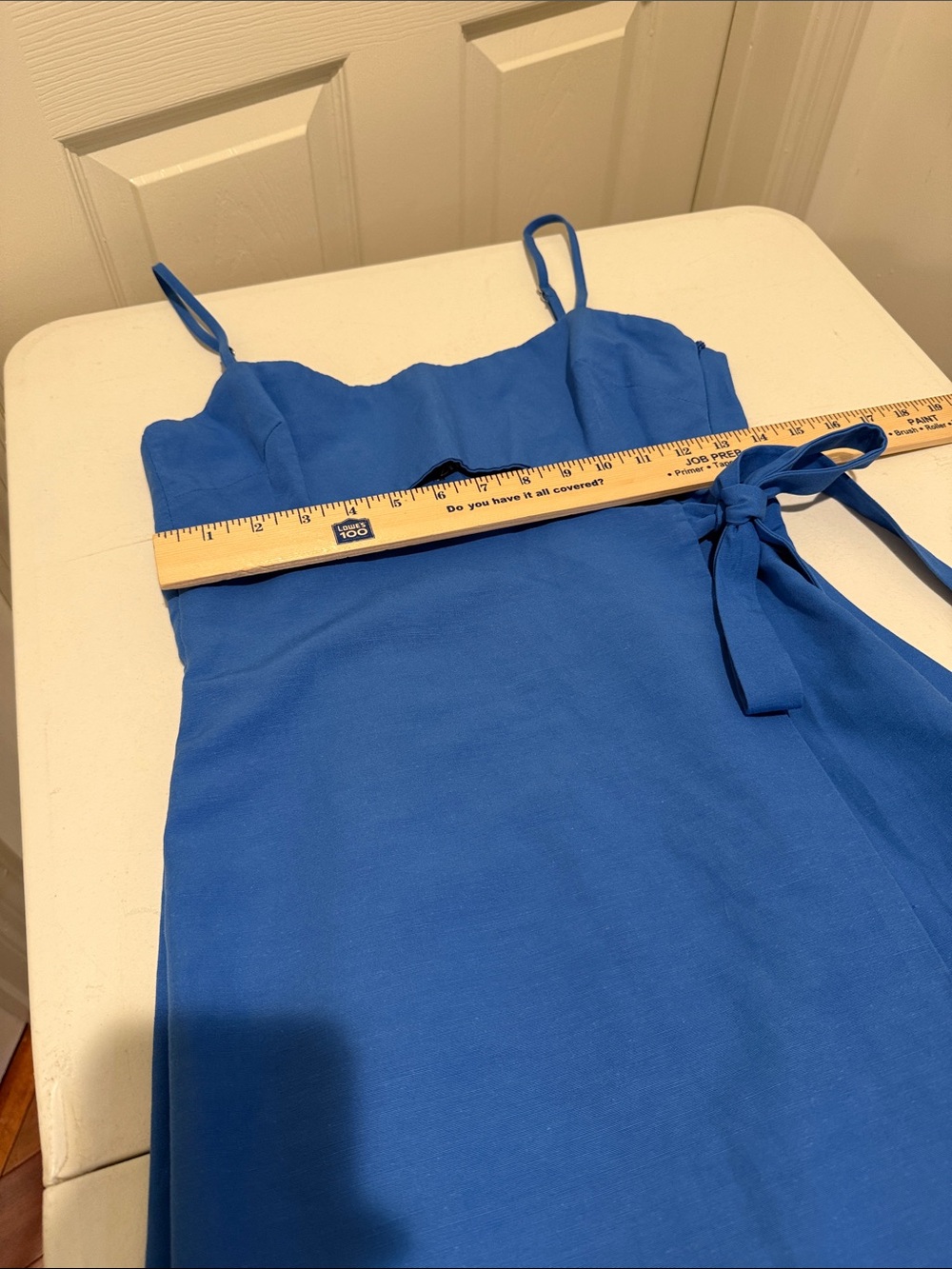Zara Cobalt Blue Wedding Guest Mini SKORT Cutout Side Tie Spaghetti Strap S - Picture 11 of 16